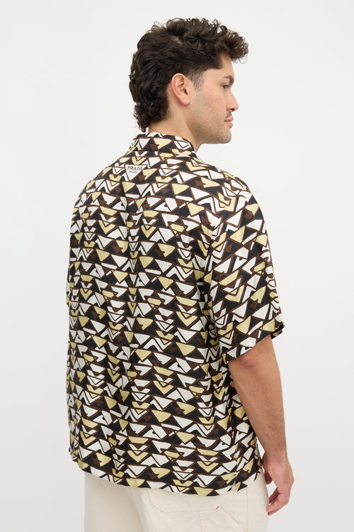 Prada 2023 Silk Triangle Print Shirt