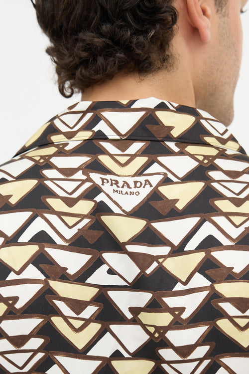 Prada 2023 Silk Triangle Print Shirt