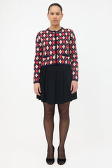Prada 2024 Argyle Cropped Cardigan
