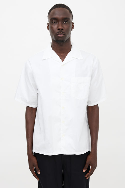 Prada 2024 Striped Camp Collar Shirt