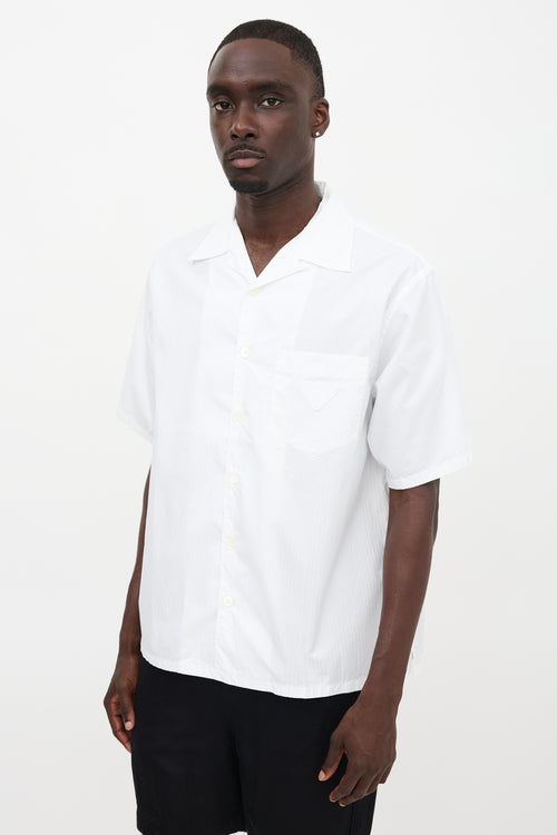 Prada 2024 Striped Camp Collar Shirt