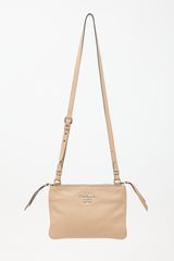 Prada Daino Leather Double Zip Bag