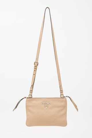 Prada Daino Leather Double Zip Bag
