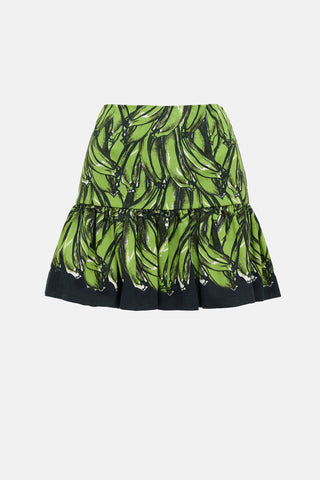 Prada Banana Pleated Skirt
