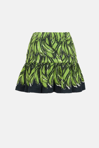 Prada Banana Pleated Skirt