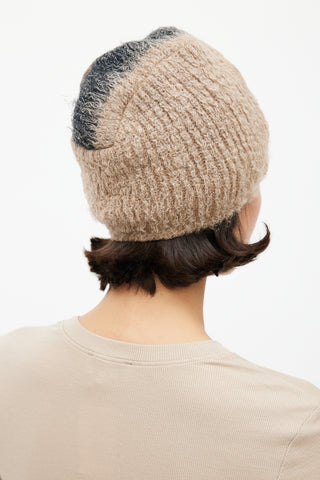 Prada Fall 2007 Beige & Black Mohair Mohawk Beanie