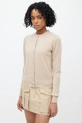 Prada Beige Cashmere Knit Cardigan