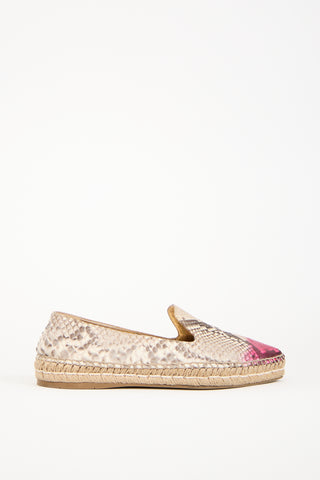 Prada Multi Leather Espadrille Flat