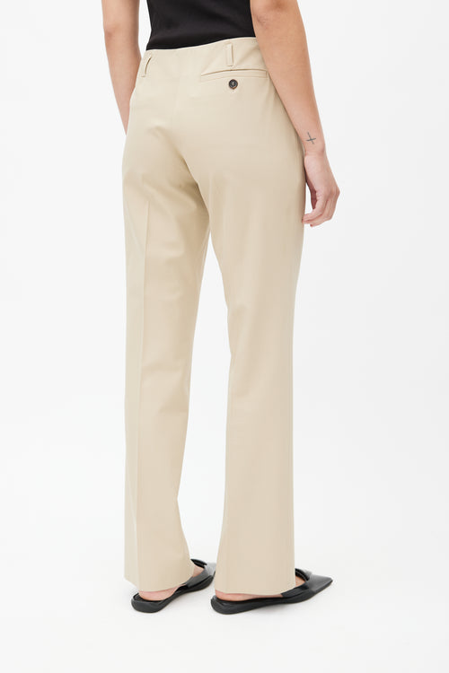 Prada Beige Nylon Pleated Trouser