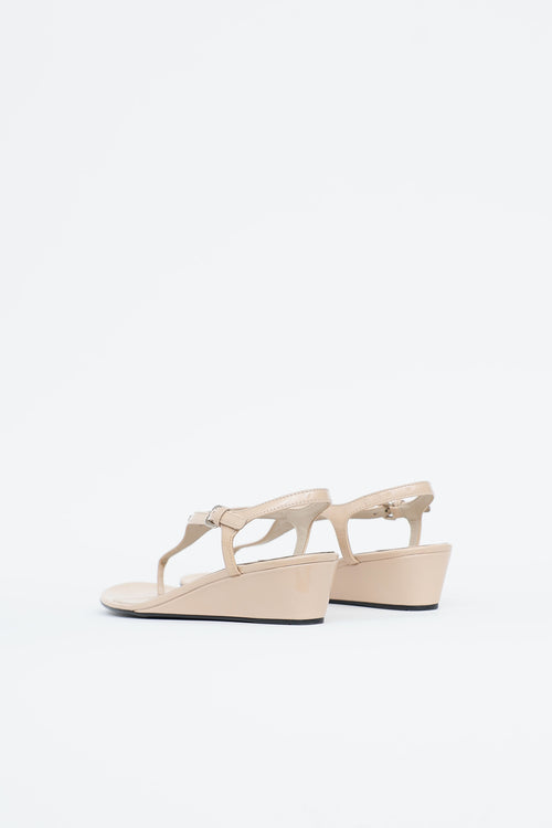 Prada Patent Wedge Sandal