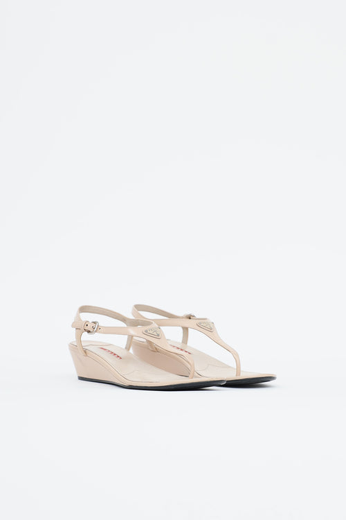 Prada Patent Wedge Sandal