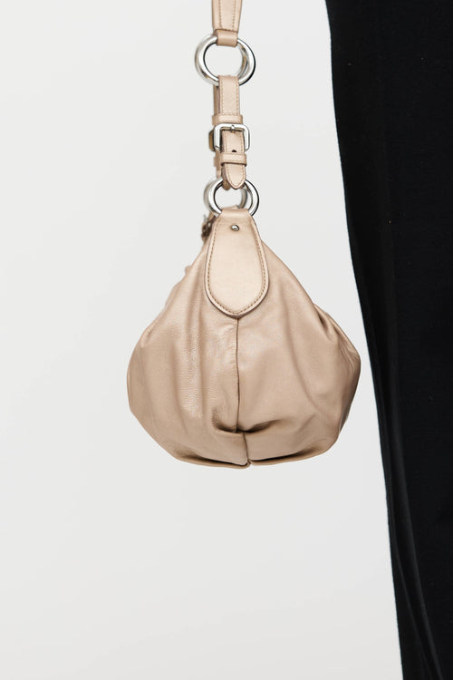 Leather Pleated Buckle Bag