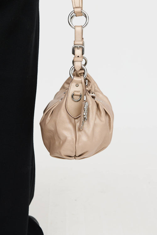 Leather Pleated Buckle Bag