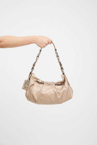 Leather Pleated Buckle Bag