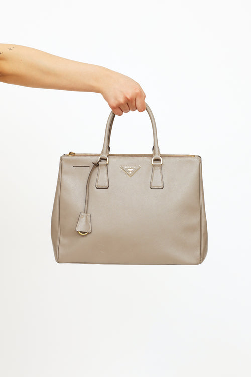 Prada Taupe Saffiano Leather Galleria Bag