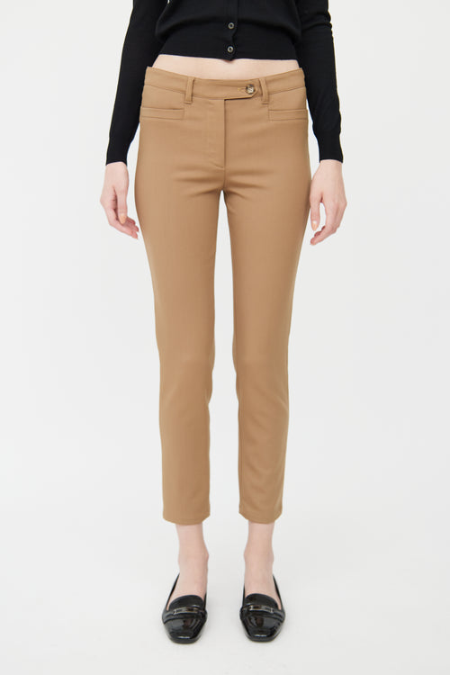 Prada Brown Wool Blend Slim Fit Pant