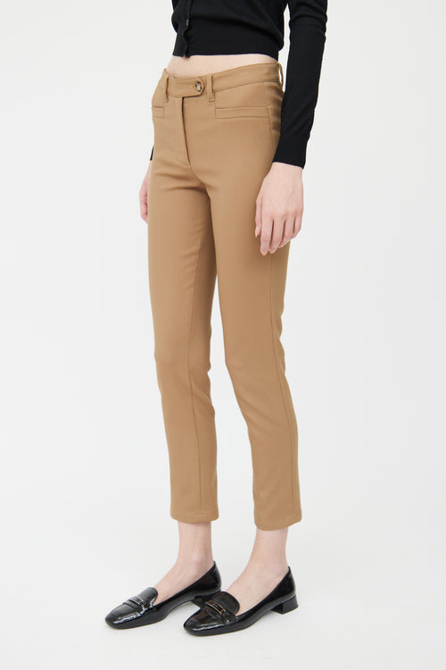 Prada Brown Wool Blend Slim Fit Pant