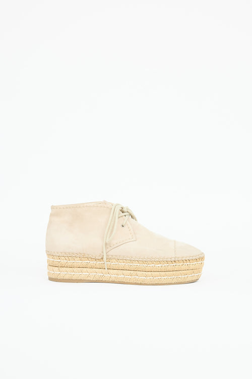 Prada Suede Platform Espadrille