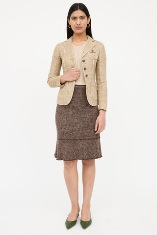 Prada Tweed Button Pocket Blazer