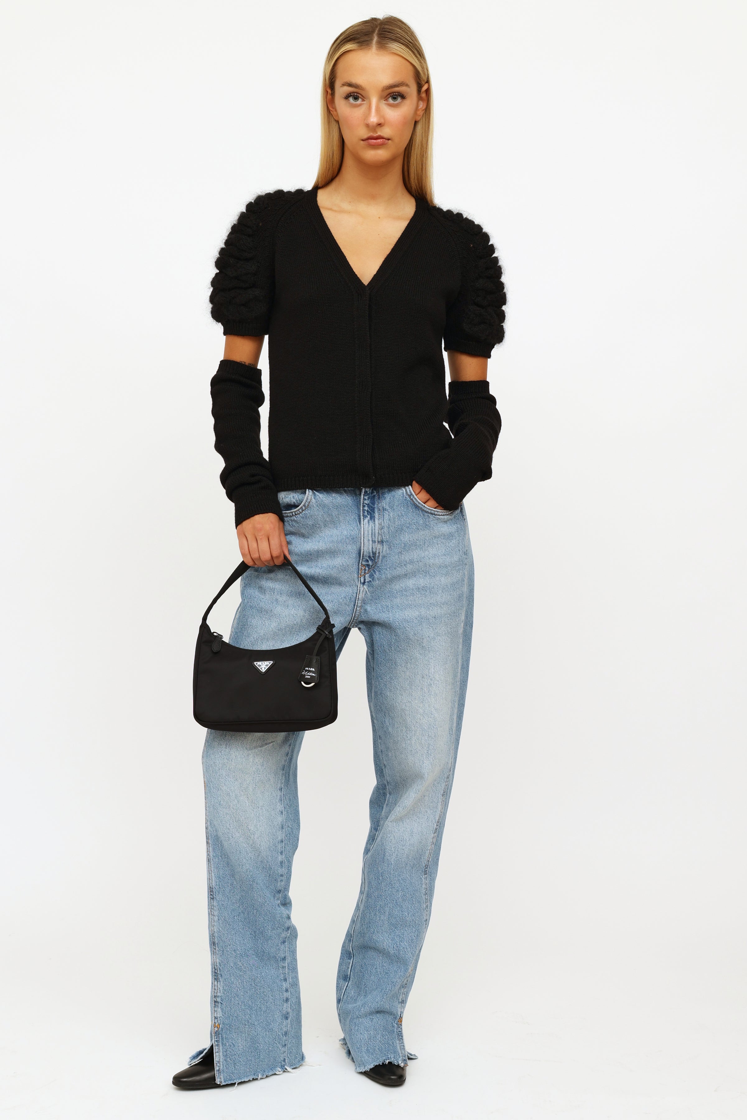 Prada Re-edition 2000 Mini Shoulder Bag in Black