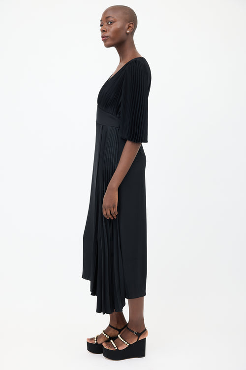 Prada // Asymmetrical Pleated Wrap Dress VSP Consignment Prada // Asymmetrical Pleated Wrap Dress VSP Consignment