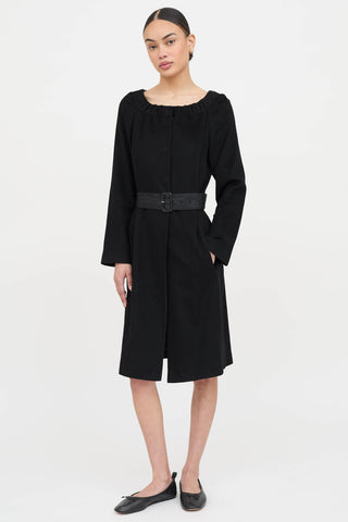 Prada 2007 Button Up Belted Dress