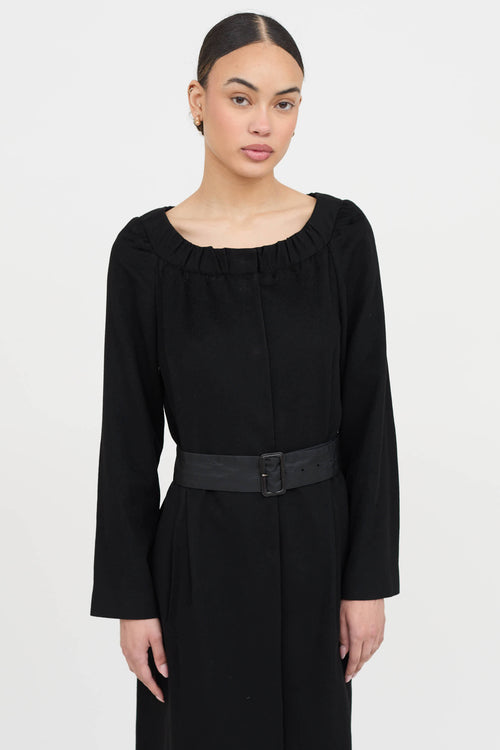 Prada 2007 Button Up Belted Dress