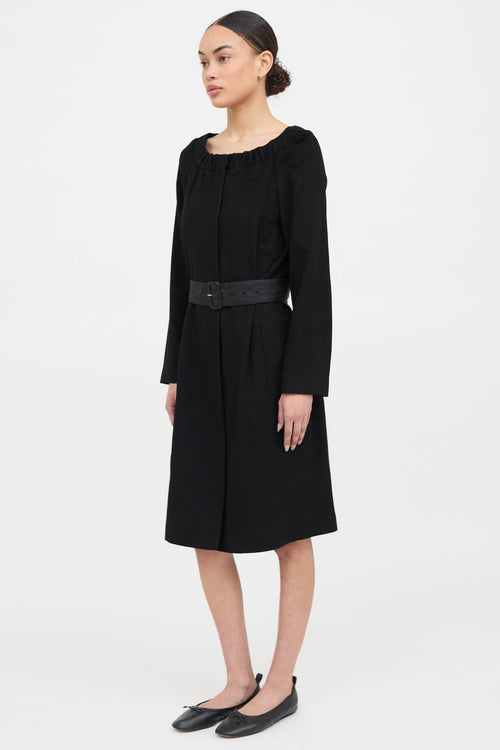 Prada 2007 Button Up Belted Dress