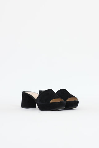 Prada Suede Open Toe Mule