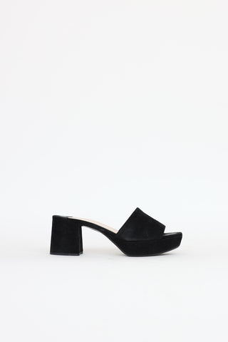 Prada Suede Open Toe Mule