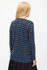 Prada Black & Multicolour Geometric Silk Cardigan