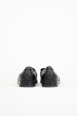 Prada Black & Brown Textured Leather Penny Loafer