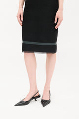 Prada Black Chenille Midi Sheath Dress