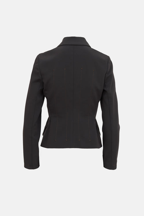 Contrast Stitch Button Jacket