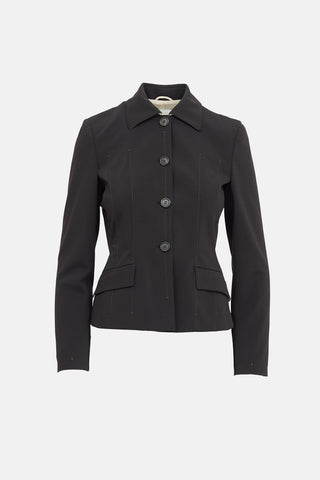 Contrast Stitch Button Jacket
