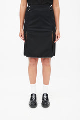 Prada Black Dual Zip Skirt