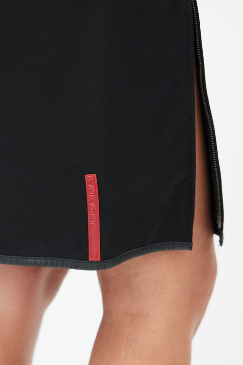 Prada Black Dual Zip Skirt