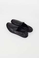Prada Black Leather Slip On Loafer
