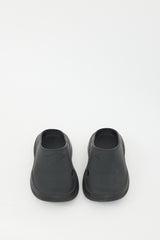 Prada Black Foam Rubber Logo Mule