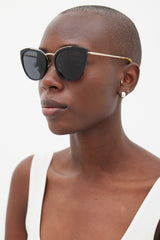 Prada Black Gold & Brown SPR20U Sunglasses