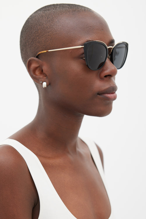 Prada Black Gold & Brown SPR20U Sunglasses