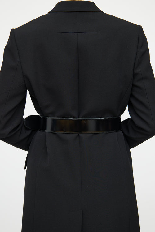 Prada Black & Brown Patent Leather Belt