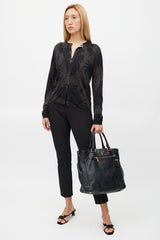 Prada Black & Gold Leather Tote