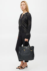 Prada Black & Gold Leather Tote