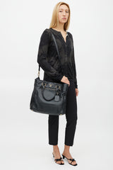 Prada Black & Gold Leather Tote