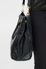 Prada Black & Gold Leather Tote