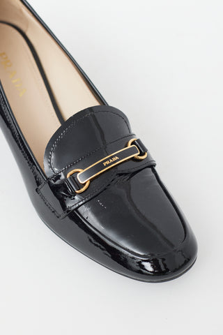 Black & Gold Patent Leather Pump Loafers