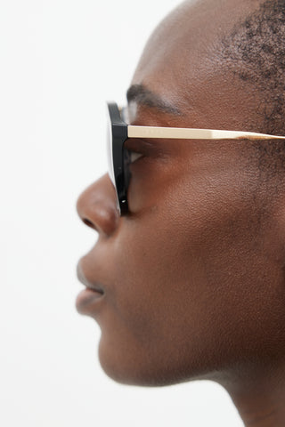 Prada Black & Gold SPR12Q Round Sunglasses