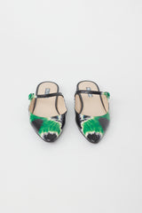 Prada Black & Green Tie Dye Mule
