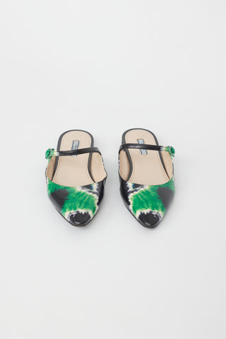 Prada Black & Green Tie Dye Mule